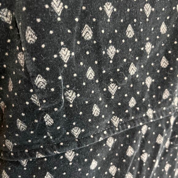 Unbranded Sleeveless Midi Dress Med Black Chevron Dot Overall Pattern Velveteen - Picture 6 of 6